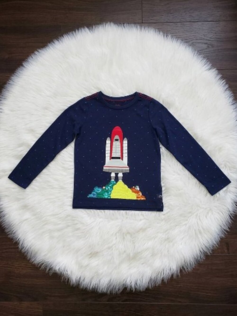 NWT Joules Sequined Rocket Tee Shirt Size 12